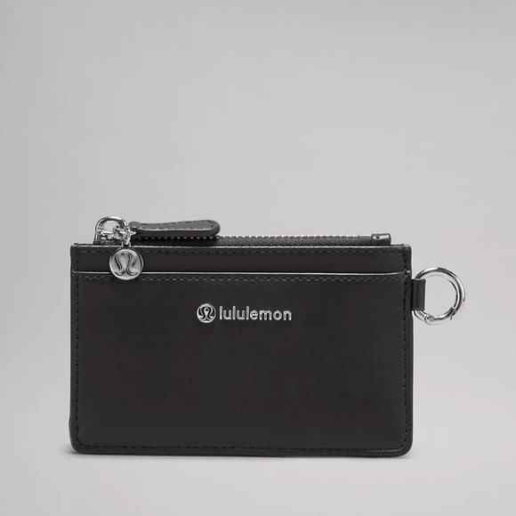 Lululemon Leather Alternative Card Case Keychain Wallet Black - Picture 4 of 4